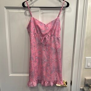 SugarThrillz Bandana Print Pink Paisley Spaghetti Strap Dress